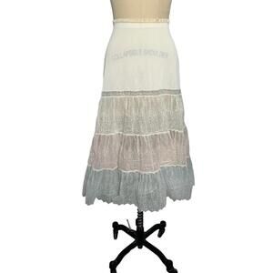 Vintage Vanity Fair Pastel Lace Half Slip Petticoat Tiered Nylon Tricot MEDIUM